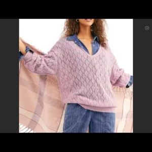 Free People V Neck Balloon Sleeve Sweater size XS